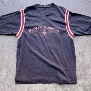 Harley-Davidson Faded Black T-Shirt with Orange Logo